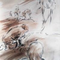 27 Mai 2018, évangile du jour illustré par un dessin au lavis