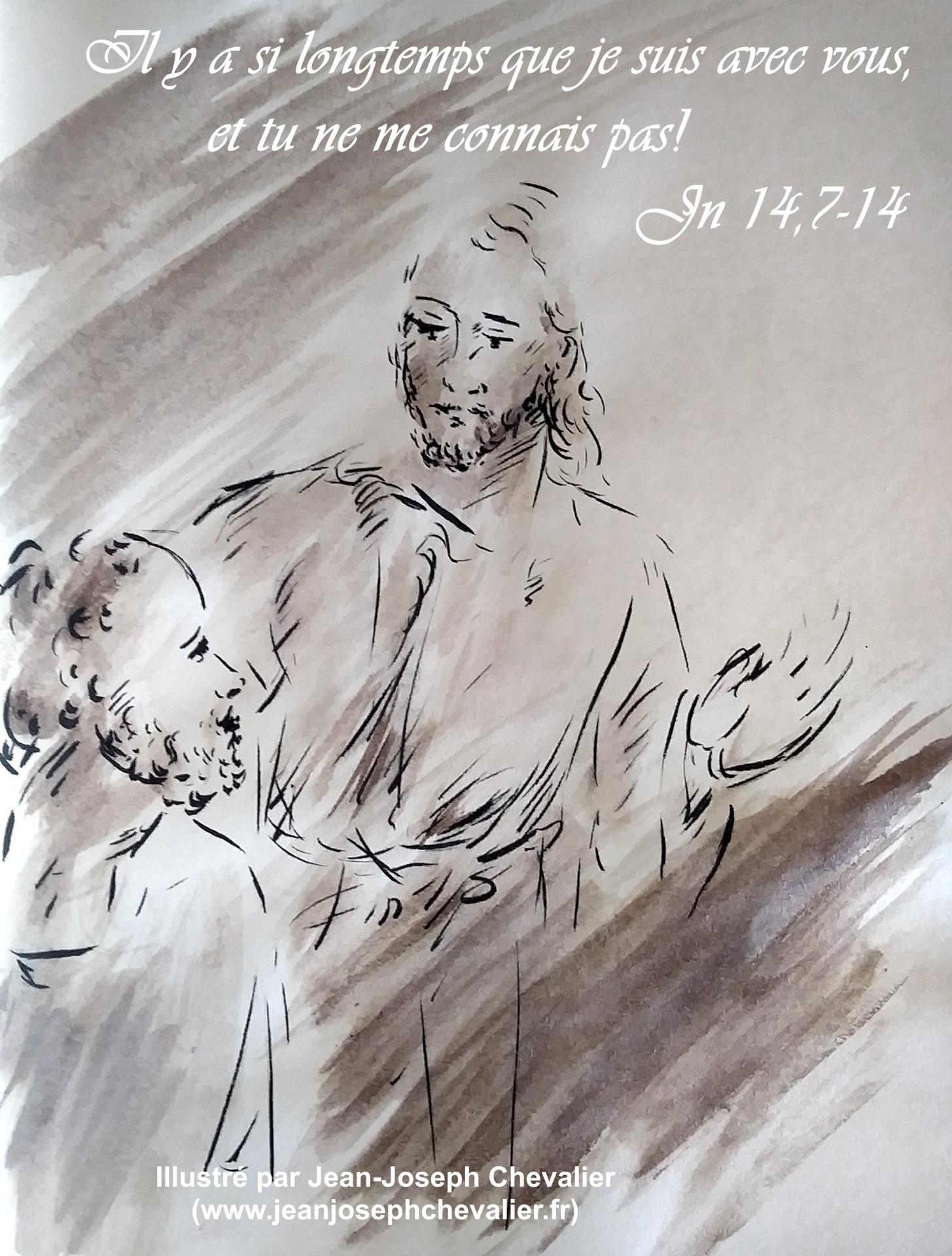 28 avril 2018 evangile du jour illustre par un dessin au lavis de jean joseph chevalier image