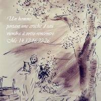 3 Juin 2018, évangile du jour illustré par un dessin au lavis