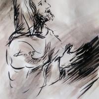 3 Mai 2018, évangile du jour illustré par un dessin au lavis