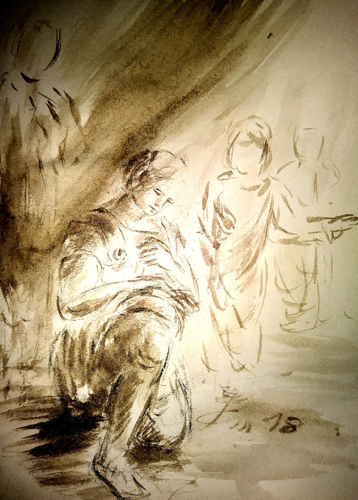 30 juin 2018 evangile du jour illustre par un dessin au lavis de jean joseph chevalier