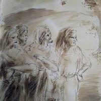 31 Janvier 2018, évangile du jour illustré par un dessin au lavis