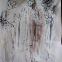 4 Avril 2018, évangile du jour illustré par un dessin au lavis