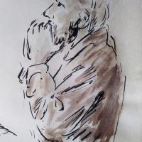 6 Mai 2018, évangile du jour illustré par un dessin au lavis