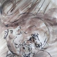 8 Mai 2018, évangile du jour illustré par un dessin au lavis