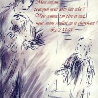 9 Juin 2018, évangile du jour illustré par un dessin au lavis