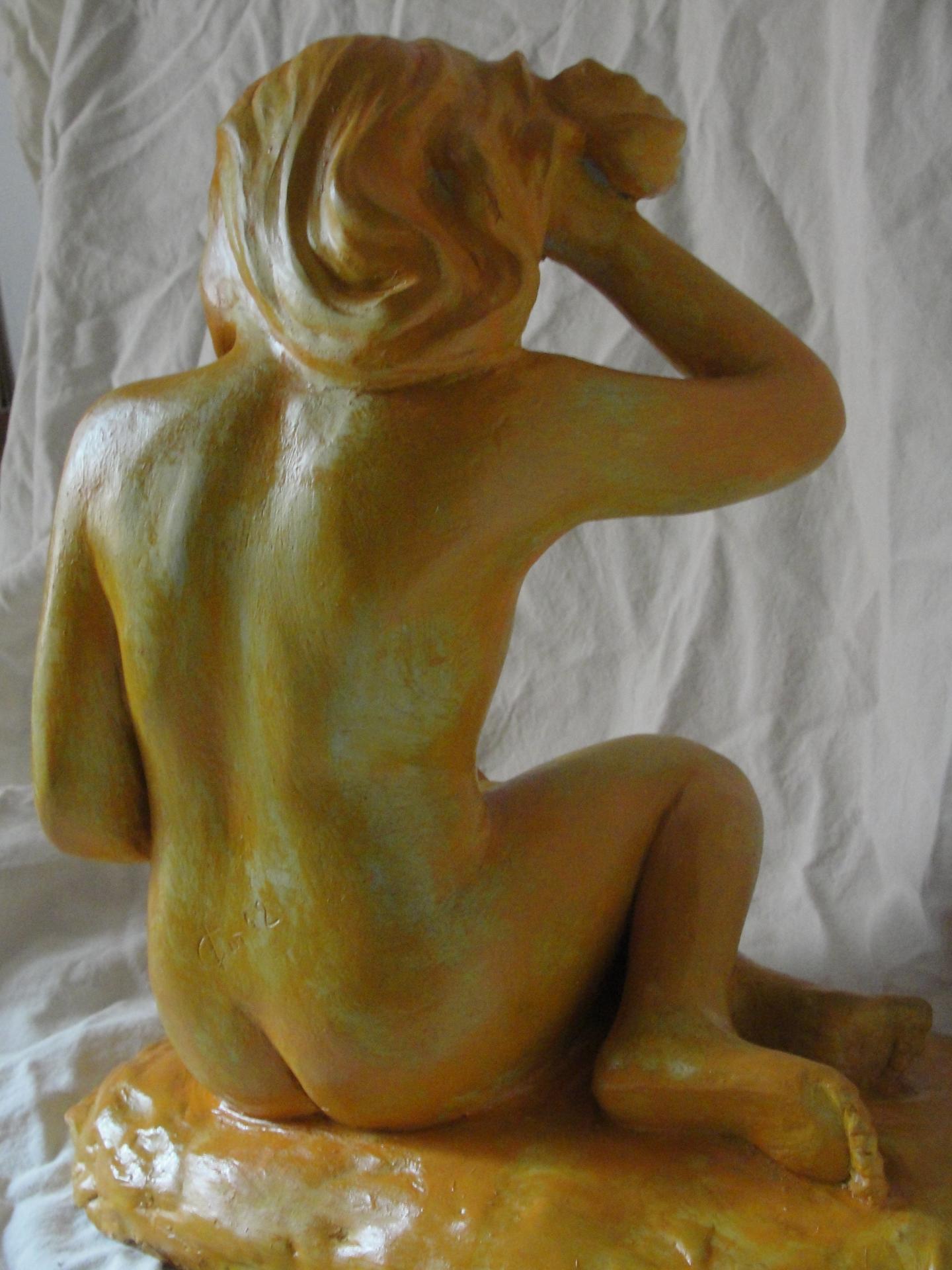 Baigneuse en terre patinee 30cm 12