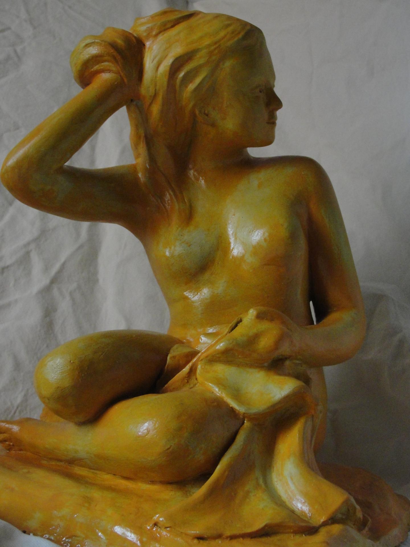 Baigneuse en terre patinee 30cm 22