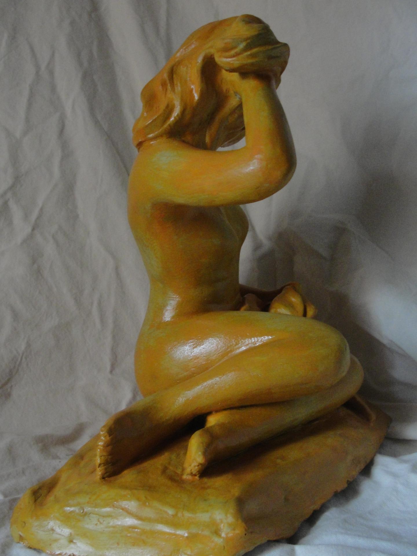 Baigneuse en terre patinee 30cm 7
