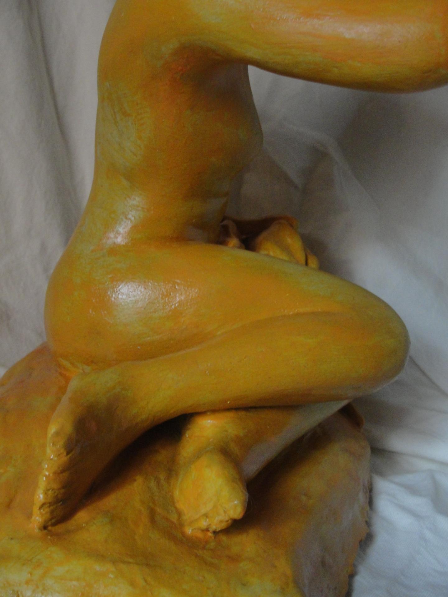 Baigneuse en terre patinee 30cm 8