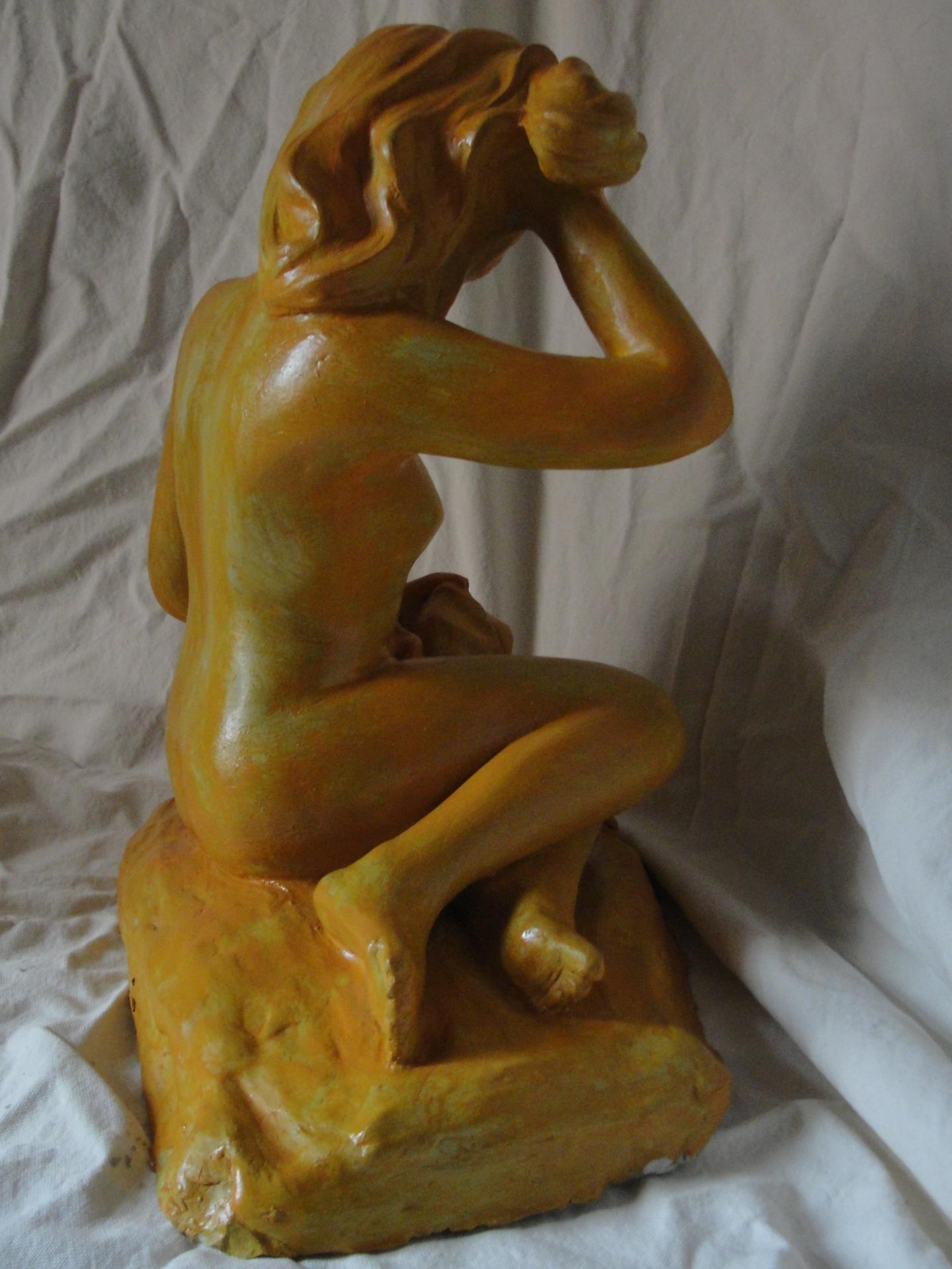 Baigneuse en terre patinee 30cm 9