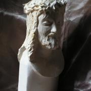 Buste d un christ couronne d epine 30cm 10