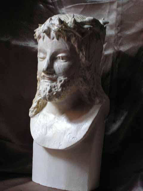 Buste d un christ couronne d epine 30cm 6