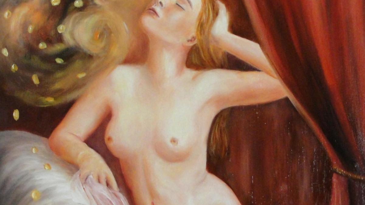 Danae et zeus tableau de jean joseph chevalier