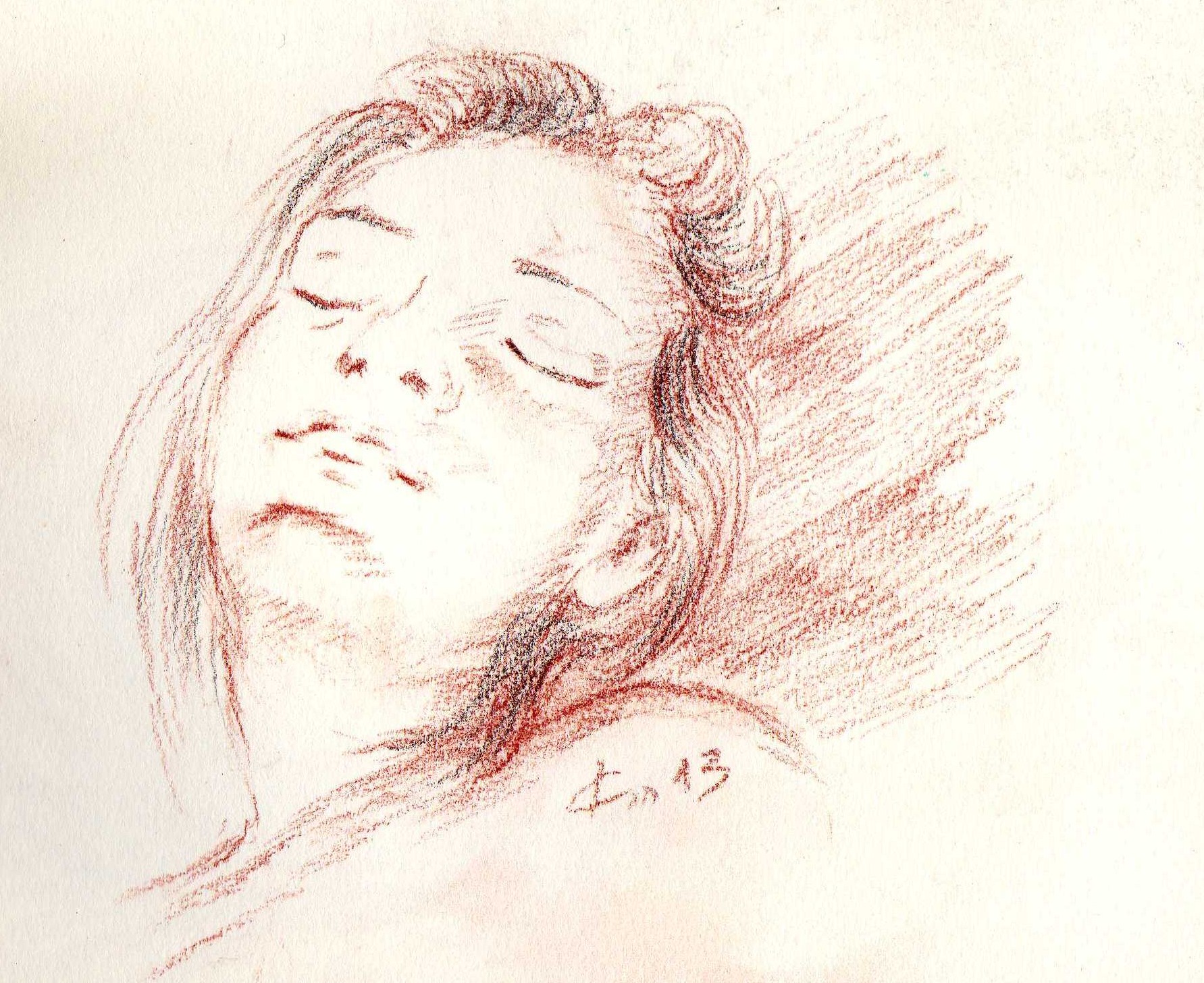 Dessin a la sanguine de jean joseph chevalier 123