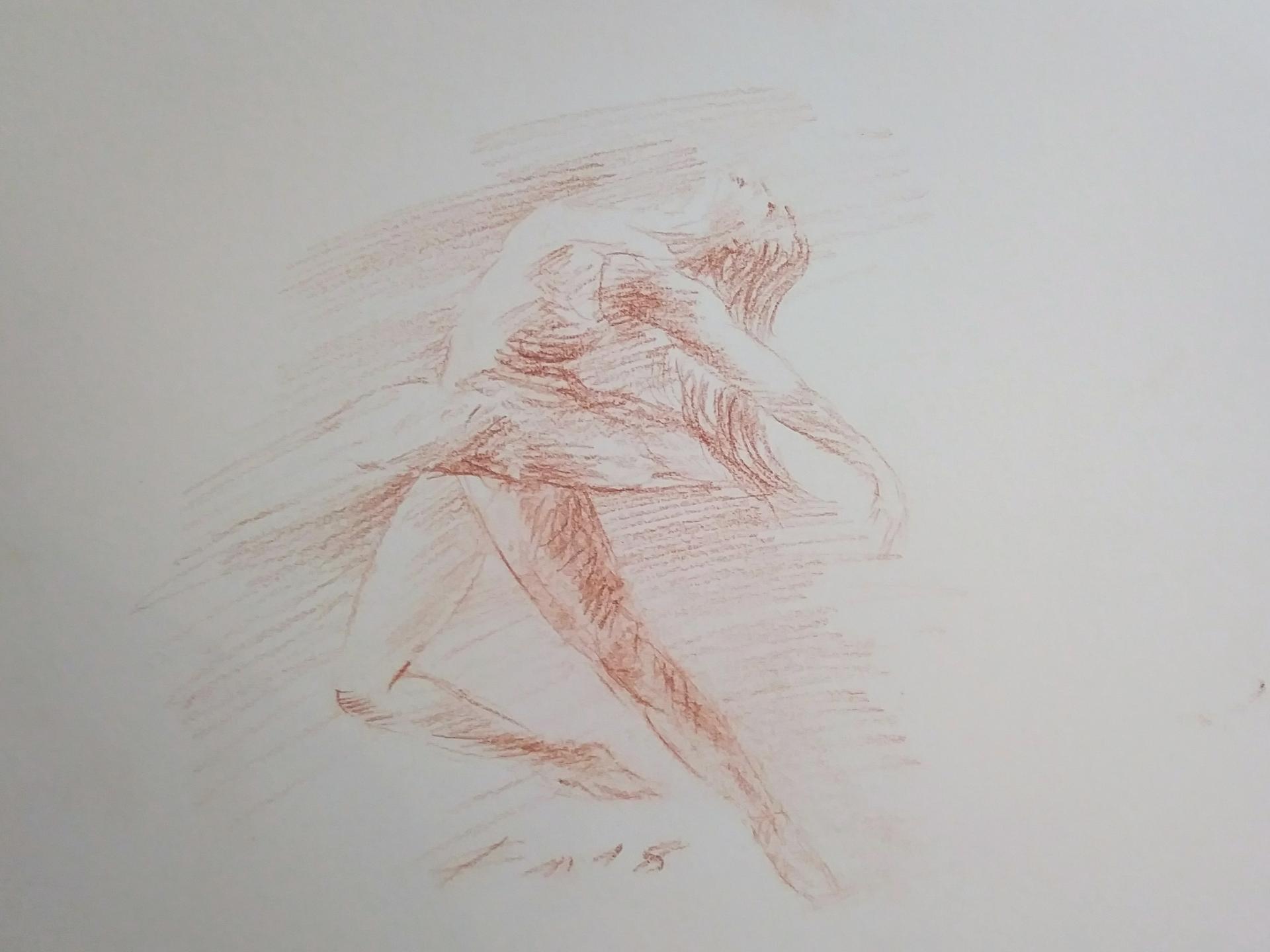 Danseuse 4, dessin à la sanguine