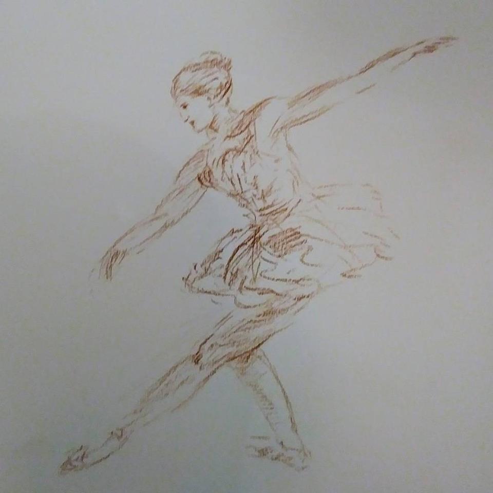 Danseuse 2, dessin à la sanguine