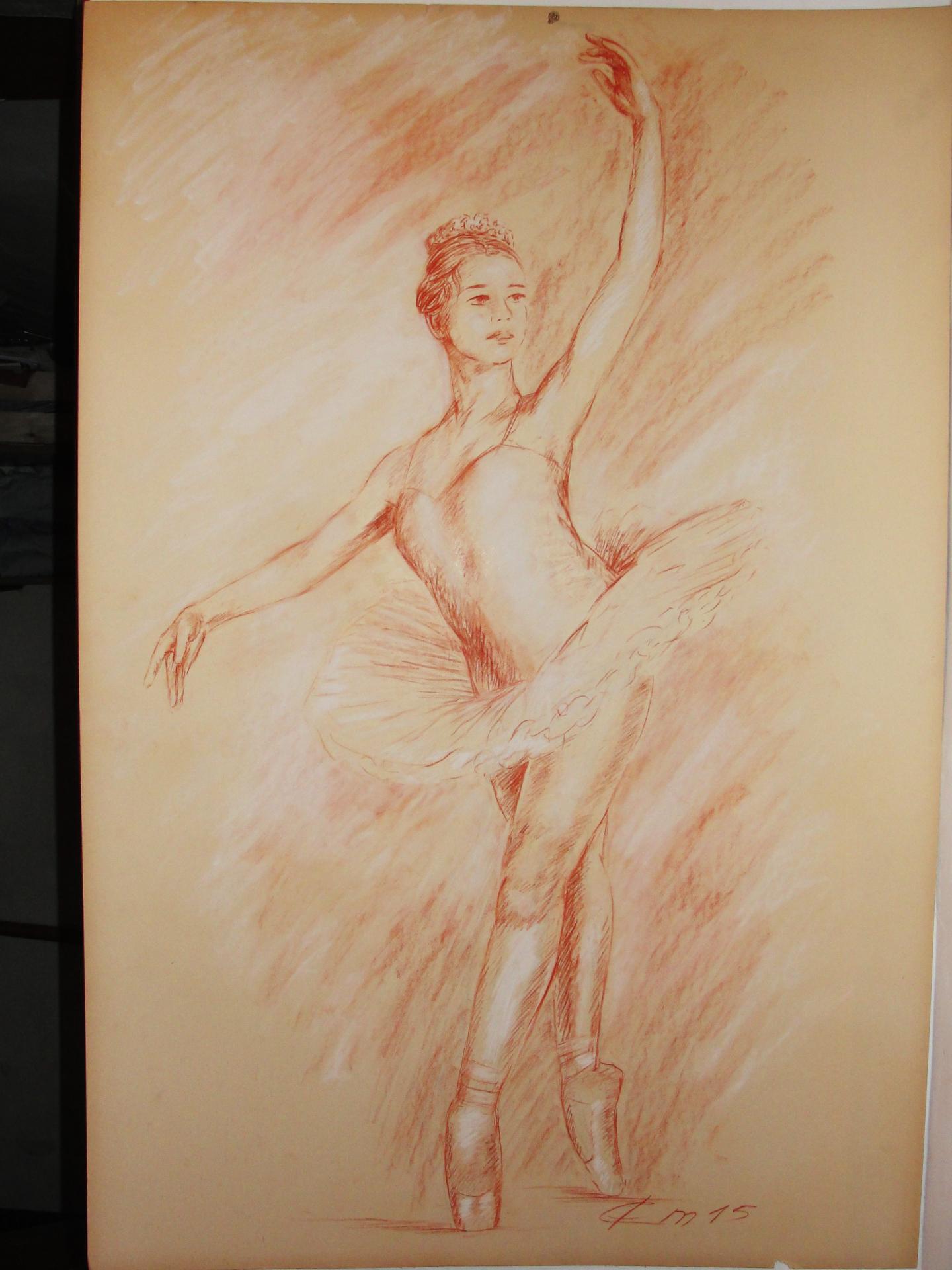 Danseuse 3, dessin à la sanguine