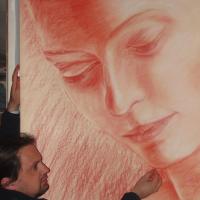 Grand format 1, dessin à la sanguine, portrait