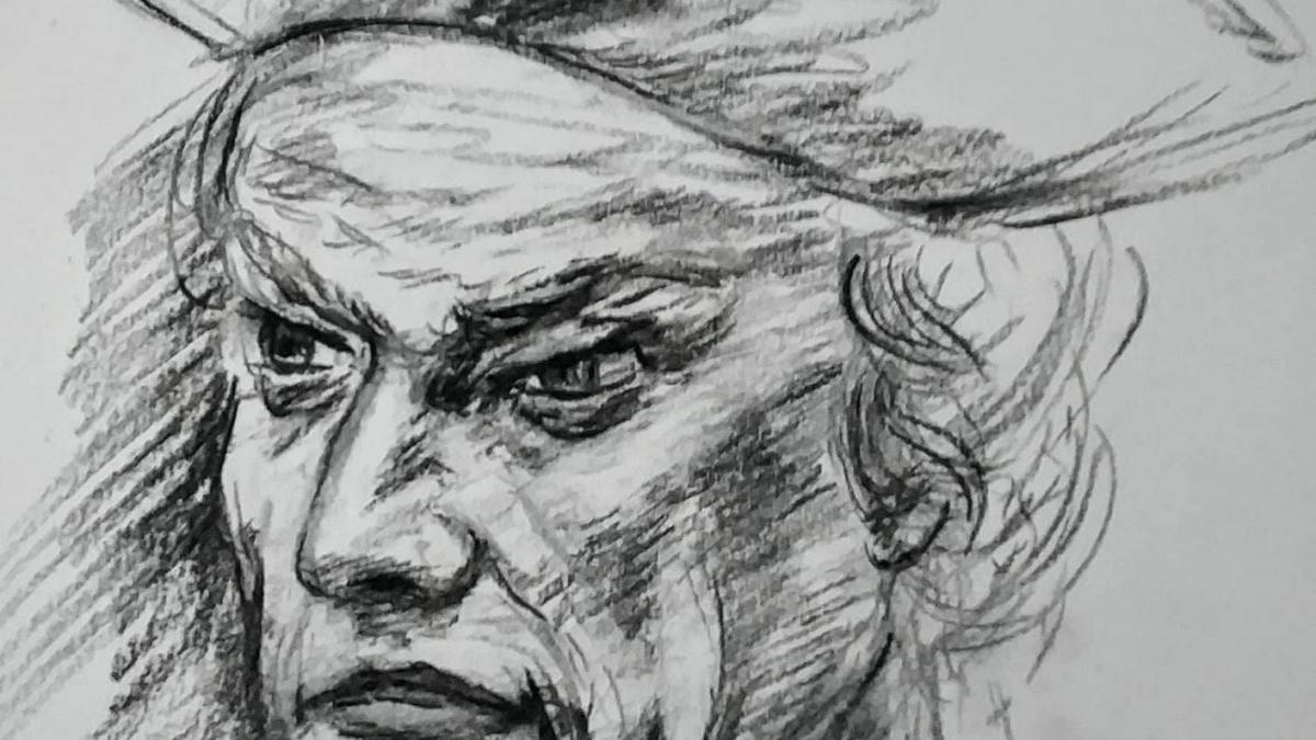 Dessin au fusain de jean joseph chevalier 32