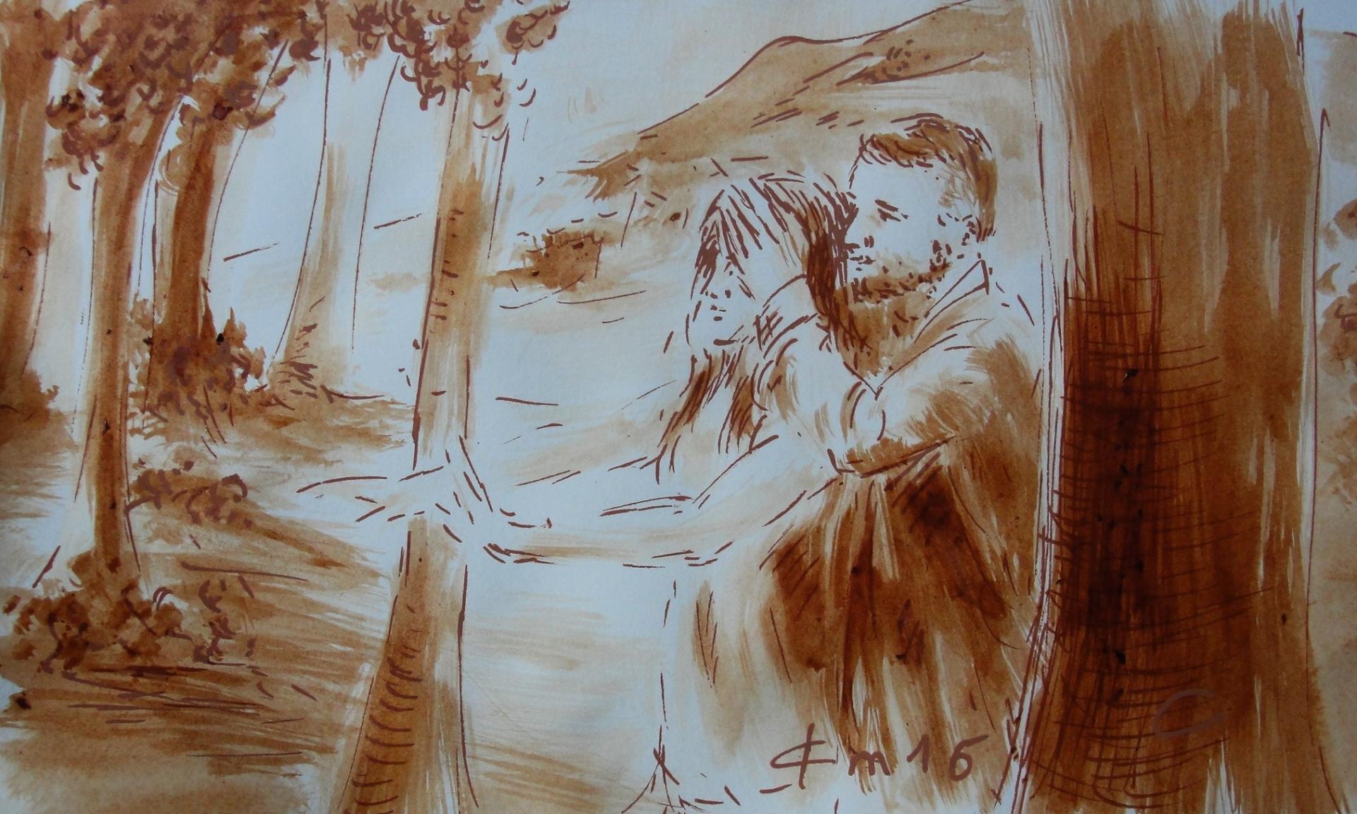 Dessin au lavis de jean joseph chevalier 241