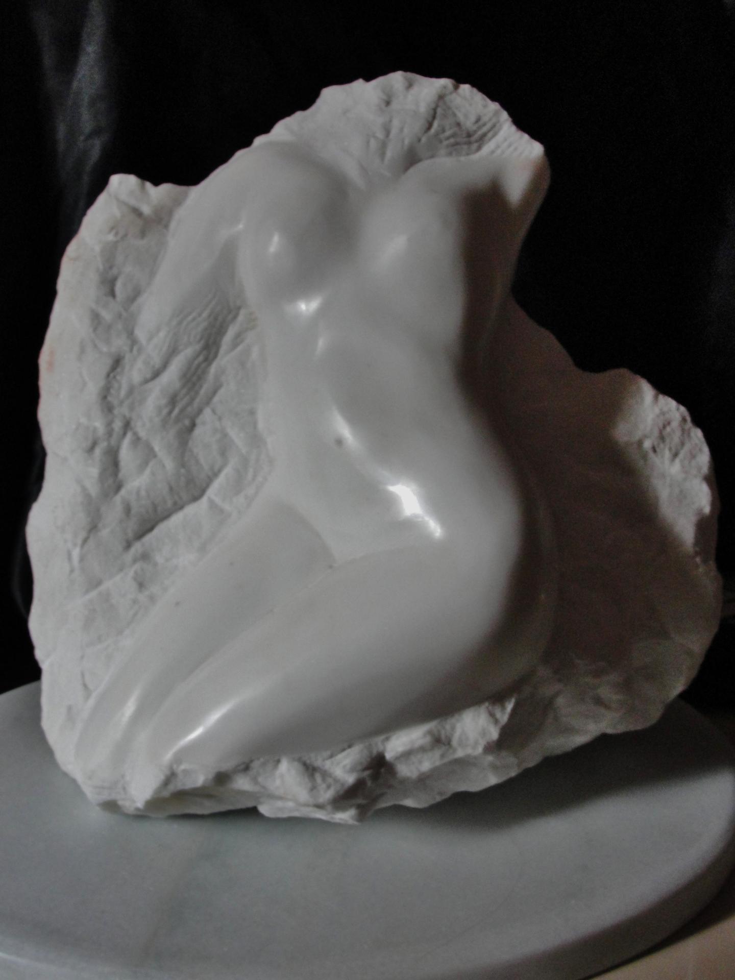 Eveil sculpture d un nu feminin en marbre 40cm relief de jean joseph chevalier 3