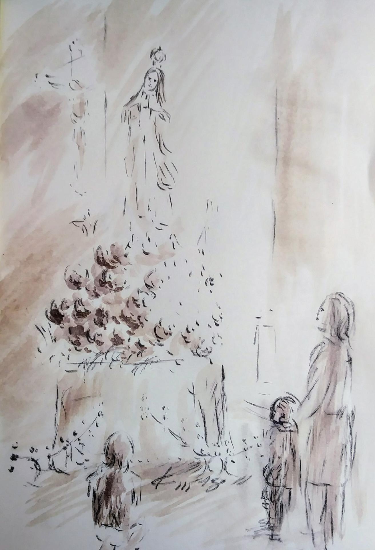 Notre dame de fatima dessin de jean joseph chevaler