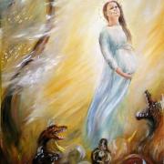 Notre dame de l apocalypse peinture d art sacre par jean joseph chevalier
