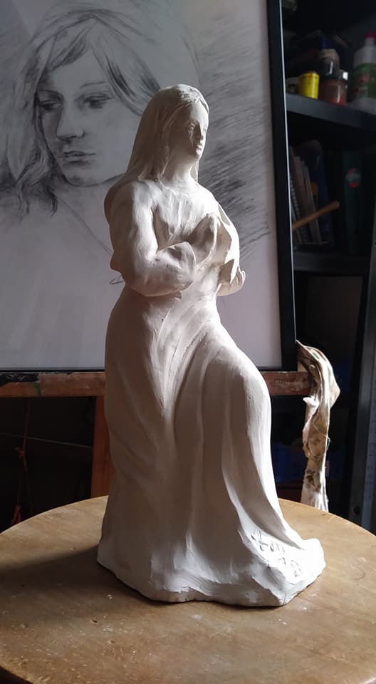 Notre dame de l etoile modelage statuette en terre cuite de jean joseph chevalier 1