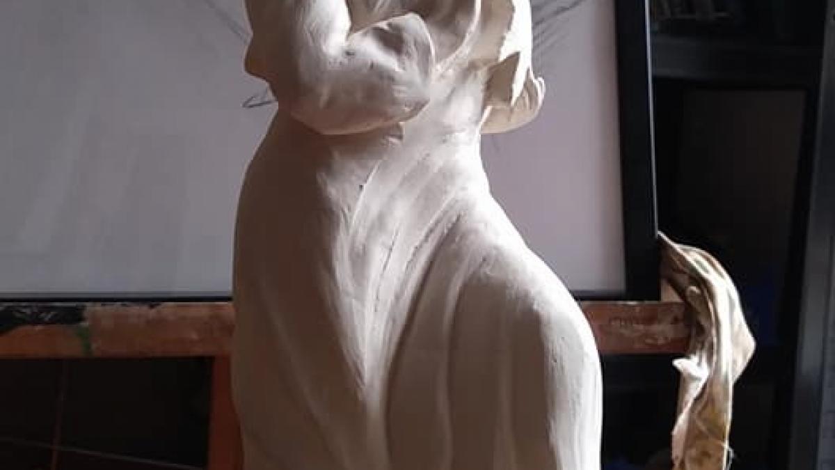 Notre dame de l etoile modelage statuette en terre cuite de jean joseph chevalier 1