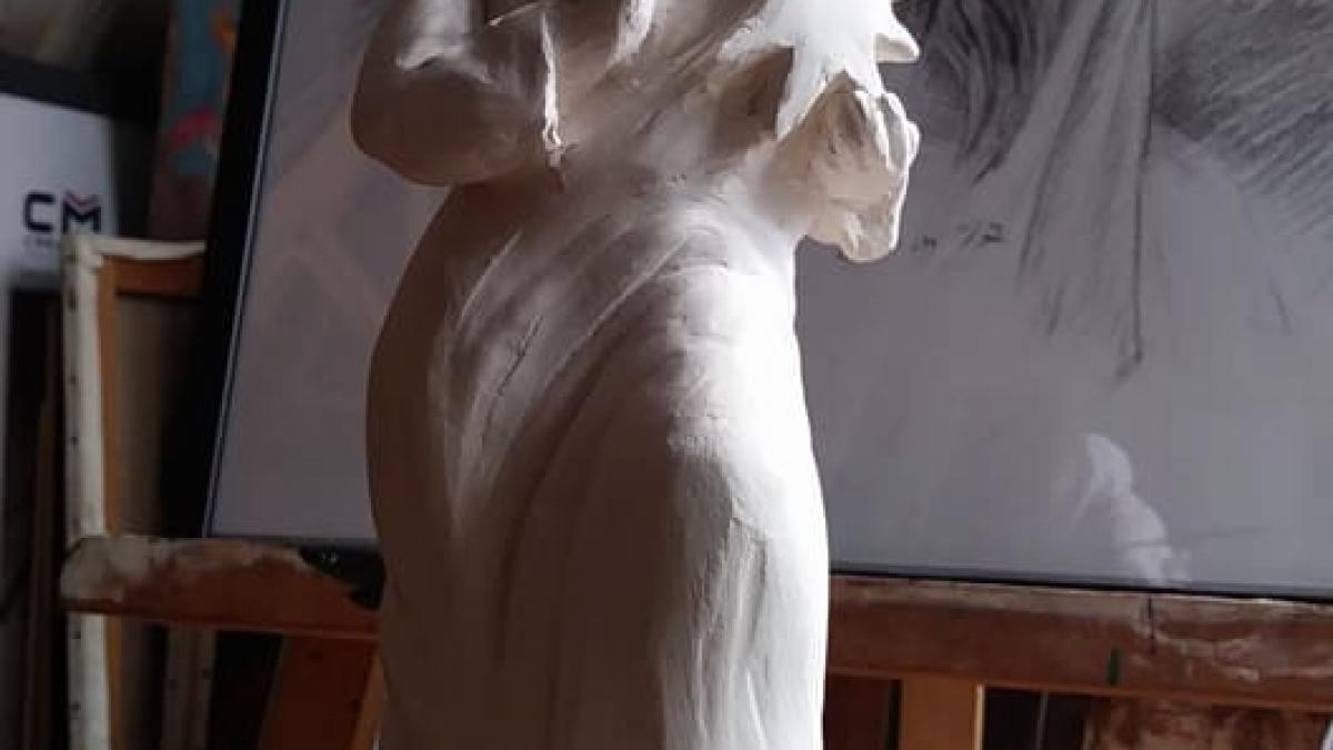 Notre dame de l etoile modelage statuette en terre cuite de jean joseph chevalier 3