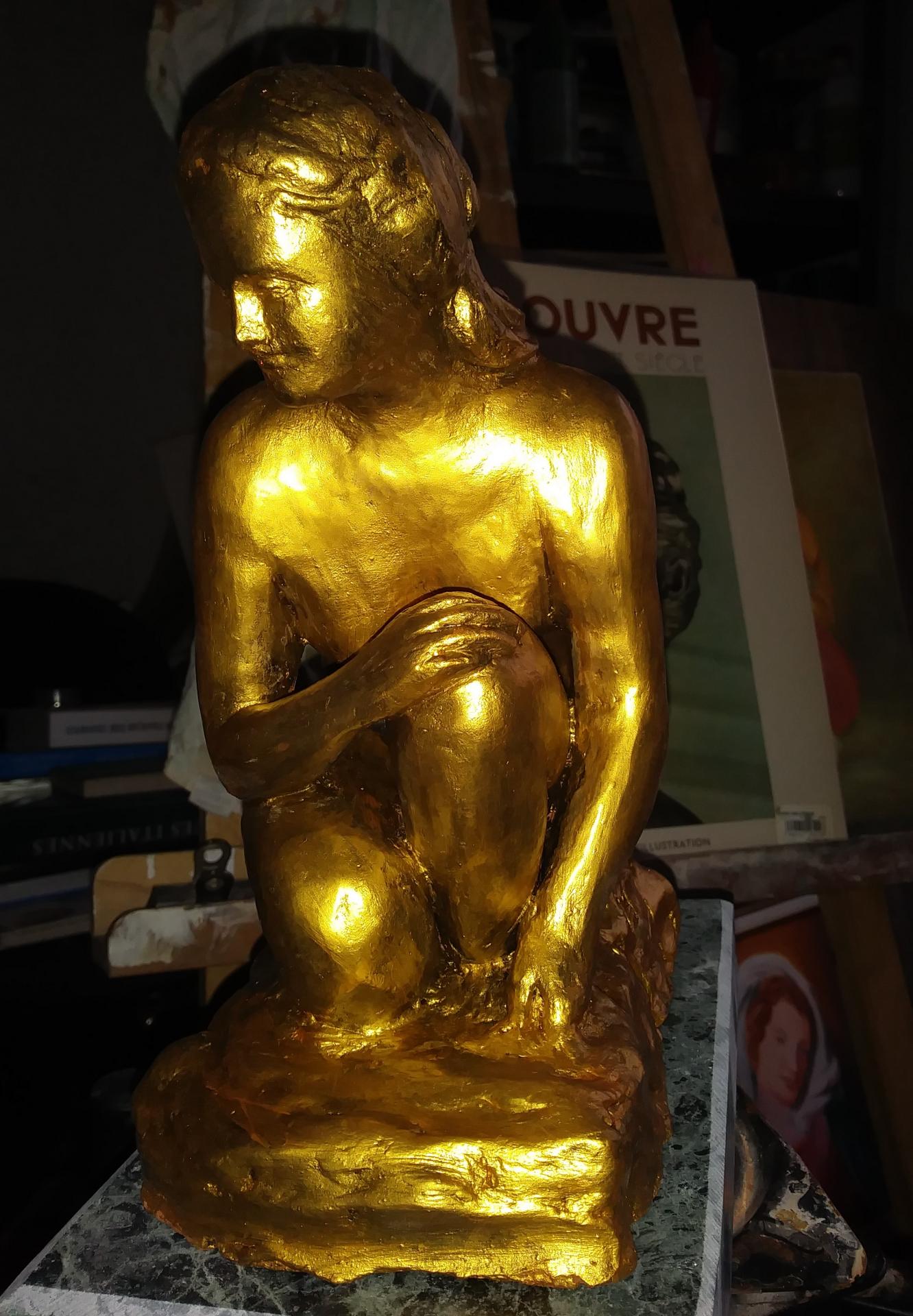 Modelage d'une baigneuse patinée, par Jean-Joseph Chevalier. 4
