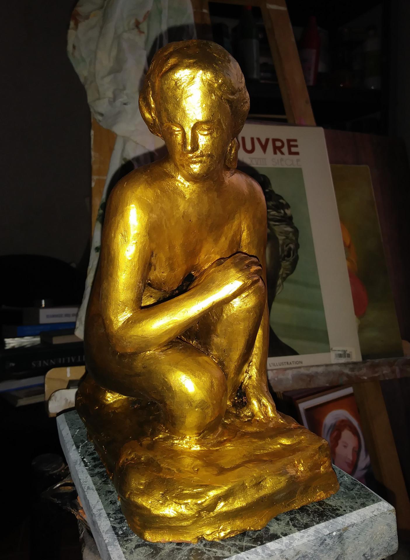 Modelage d'une baigneuse patinée, par Jean-Joseph Chevalier. 3