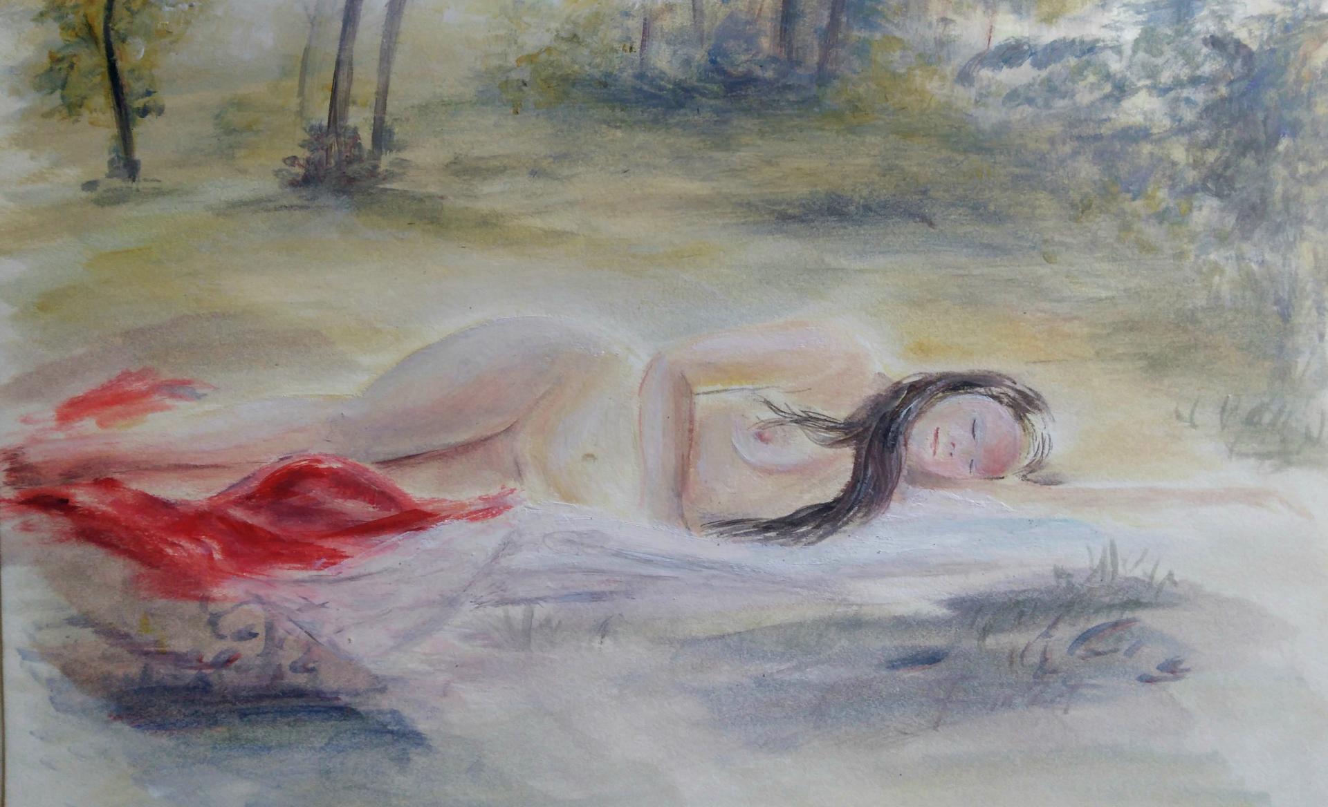 Peinture de nu nymphe 1