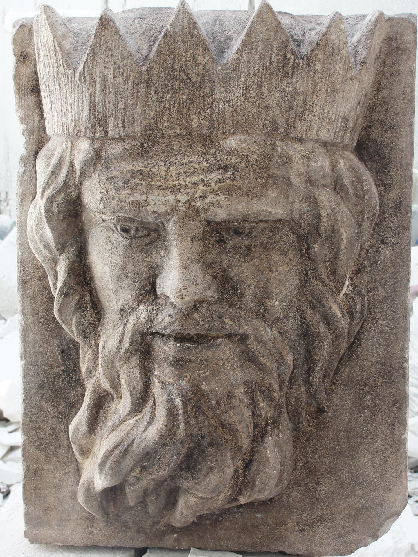 Poseidon mascaron en pierre 75cm par jean joseph chevalier 2