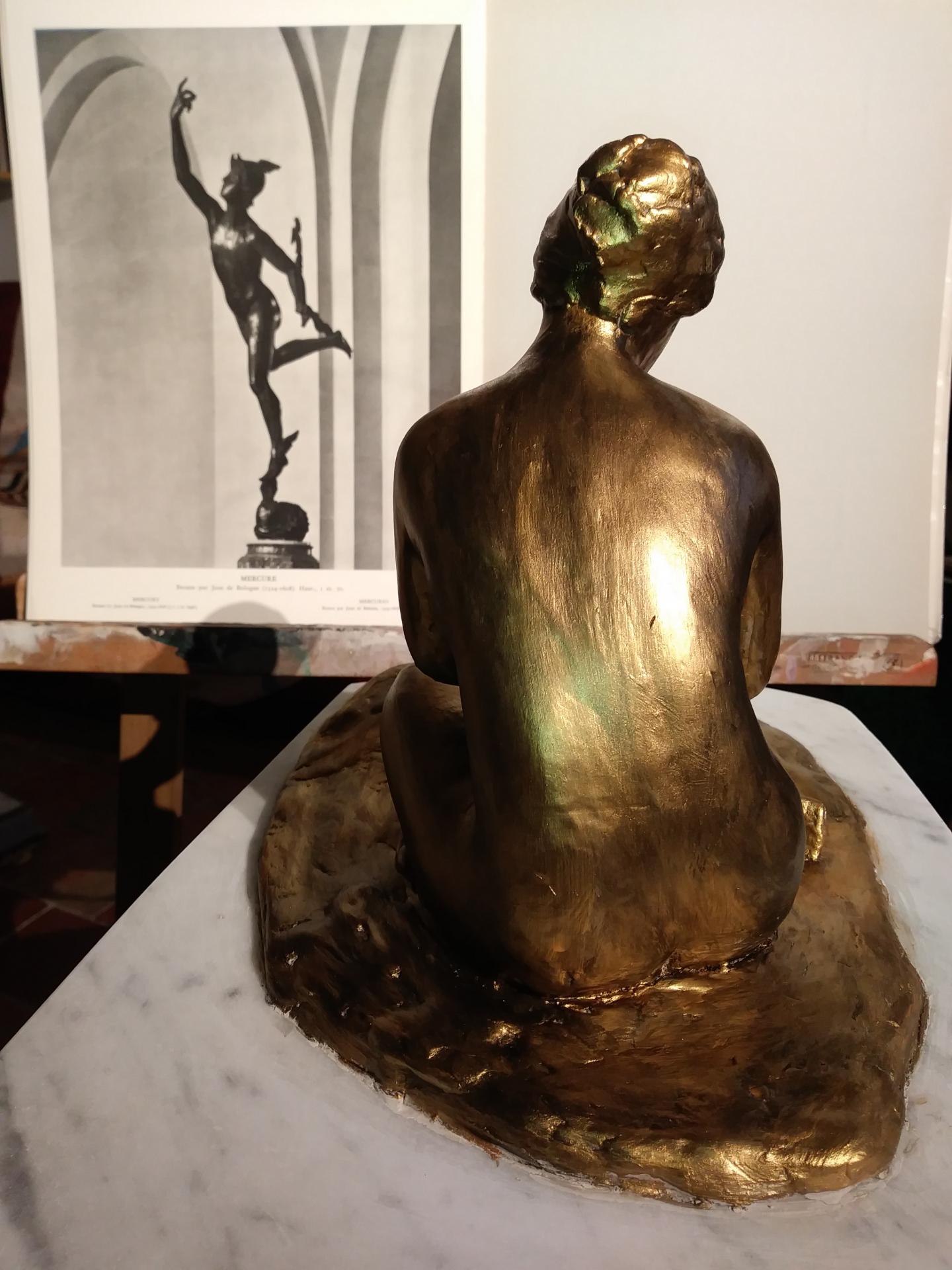 Sculpture de nue, argile patinée (baigneuse) 3
