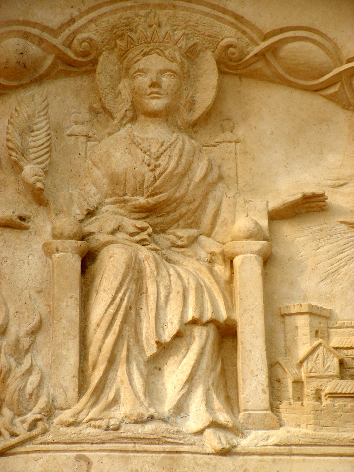 Sculpture sur pierre de jean joseph chevalier tympan de ste foy 17