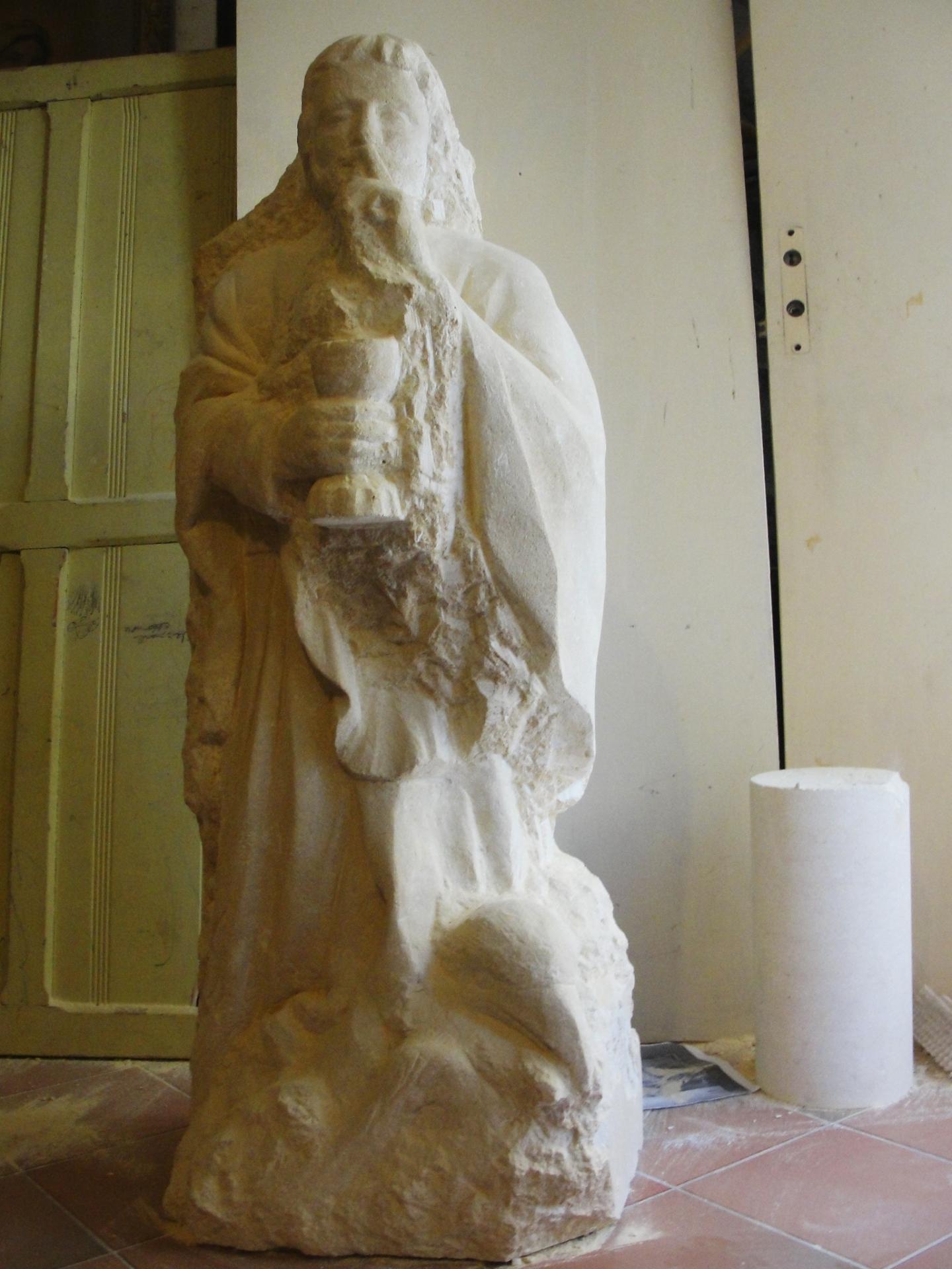 St jean sculpture en pierre 1 2m 46