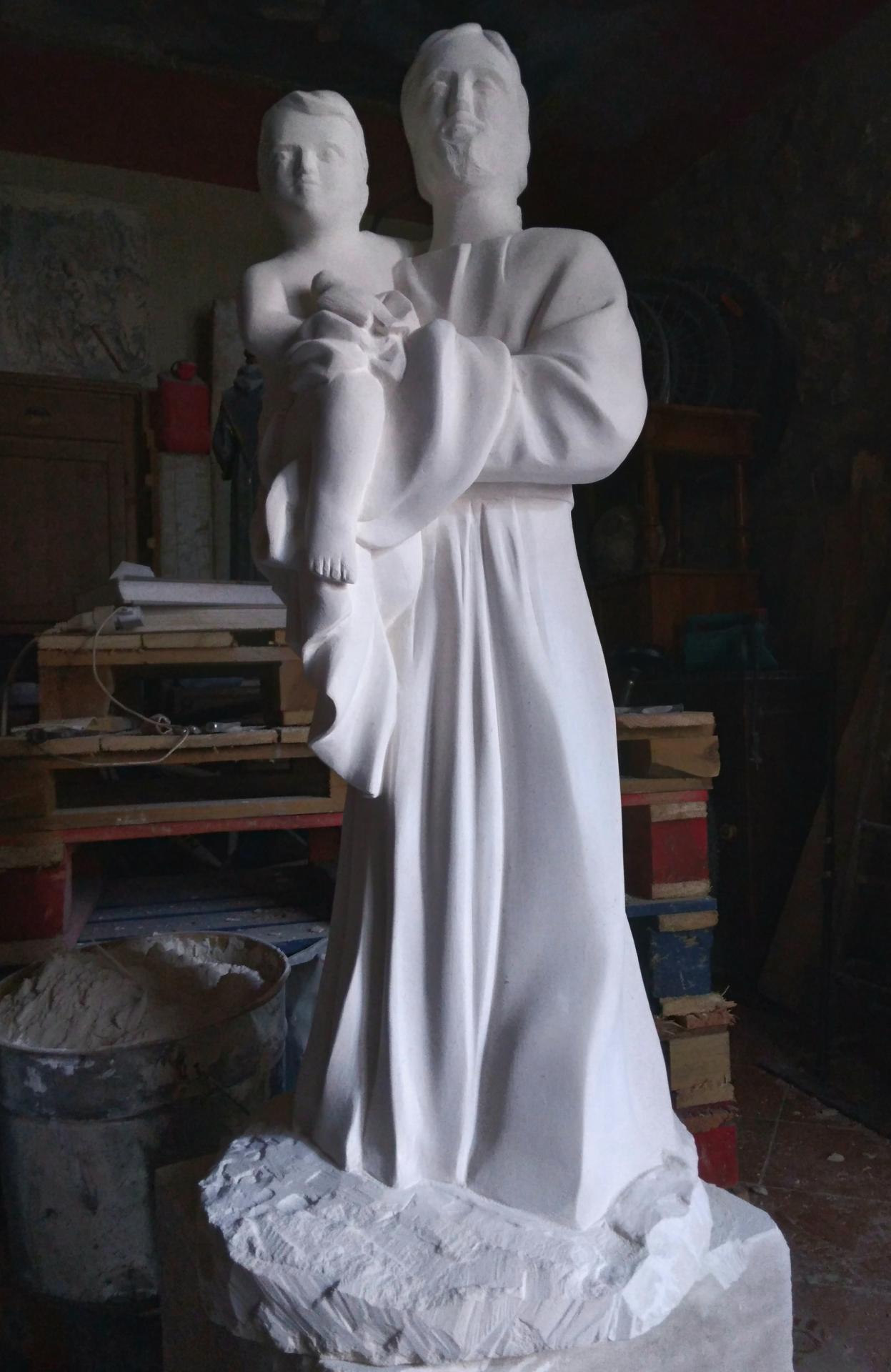 St joseph a l enfant sculpture sur pierre 17