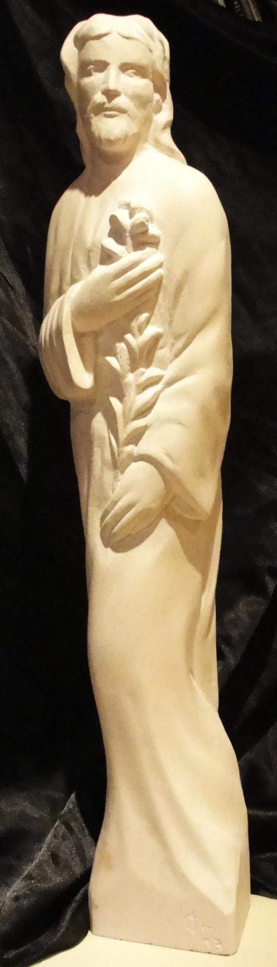 St joseph sculpture sur pierre demi relief 21
