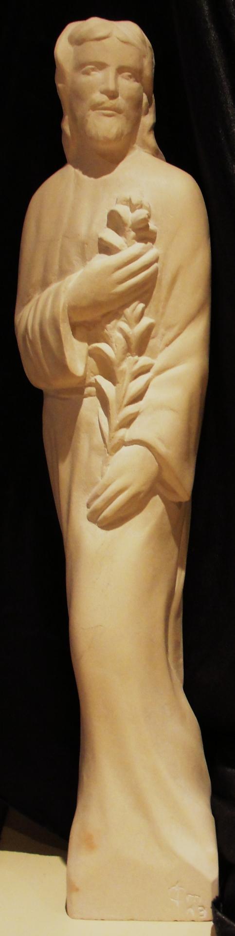 Sculpture sur pierre, demi relief de St Joseph