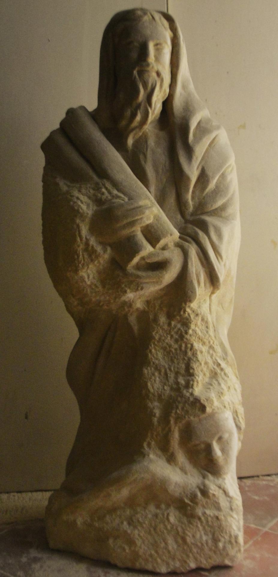 St matthieu sculpture en pierre 1 2m 47