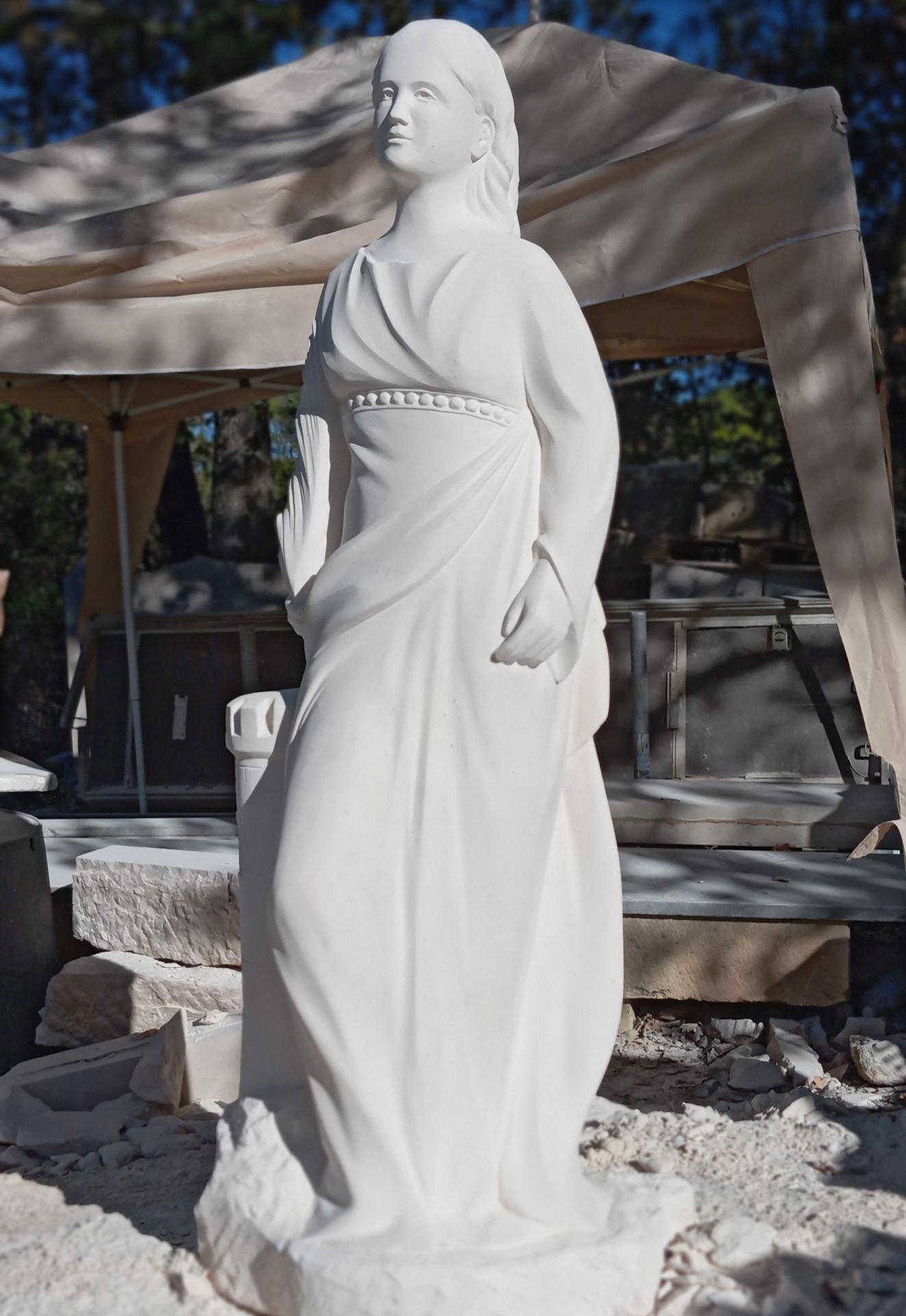Ste barbe sculpture sur pierre 130