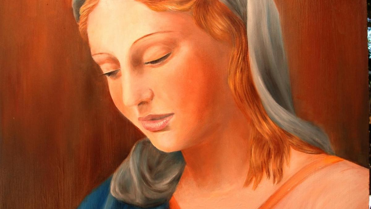 Vierge peinture d art sacre de jean joseph chevalier